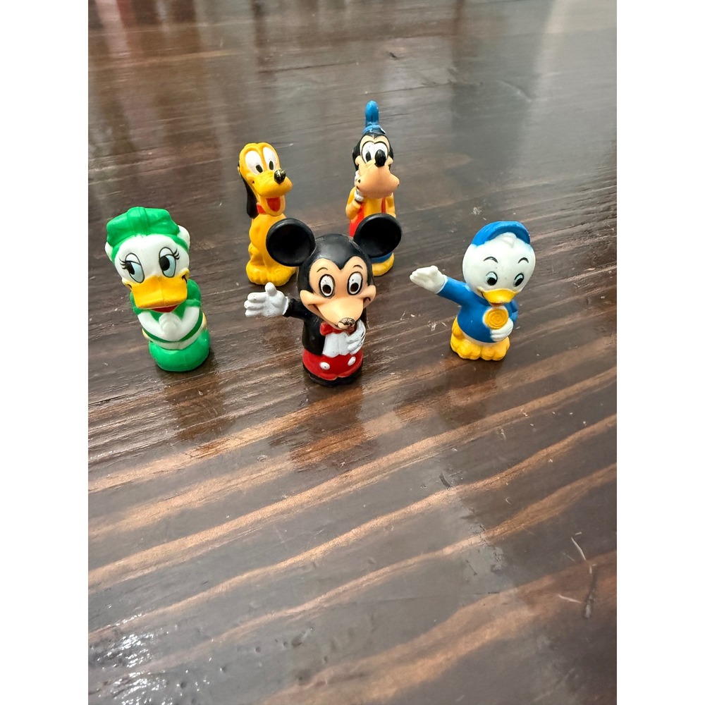 Vintage Disney PVC Mini Figure Set Mickey Donald Daisy Goofy Pluto 5pc Lot